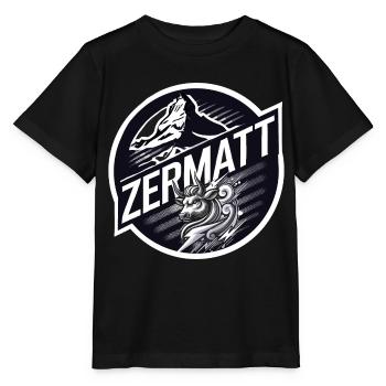 Zermatt, vache d'hérens,eringer - T-shirt bio MINI CREATOR Stanley/Stella Enfant - noir - Devant - Mikhail (115cm)