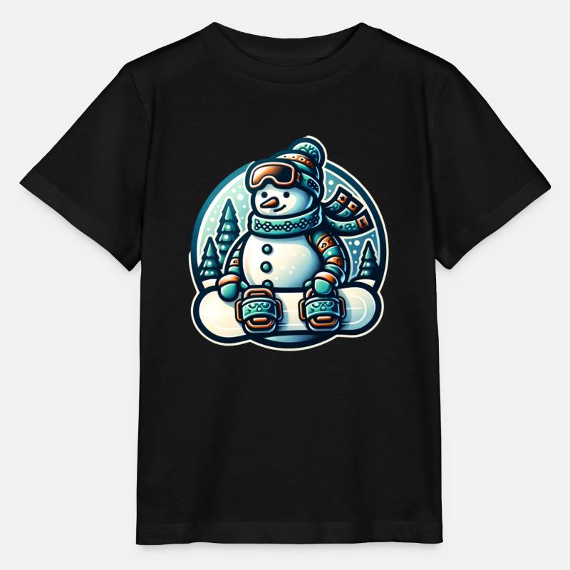 Snowboard Schneemann Winter Snowboarder - Stanley/Stella Kinder T-Shirt MINI CREATOR  - Schwarz