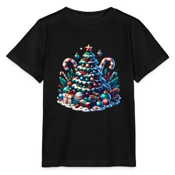 Arbre de Noël - T-shirt bio MINI CREATOR Stanley/Stella Enfant - noir - Devant - Mikhail (115cm)