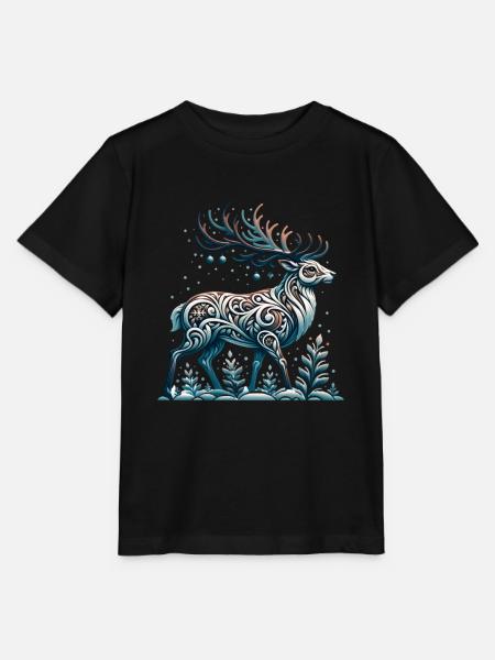 Rentier Winter Schnee Winterurlaub - Stanley/Stella Kinder T-Shirt MINI CREATOR  - Schwarz