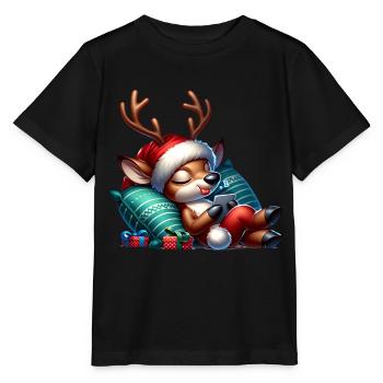Rentier Gemütliche Weihnachten - Stanley/Stella Kinder T-Shirt MINI CREATOR  - Schwarz - Vorne - Mikhail (115cm)