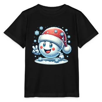 Noël boule de neige flocons de neige Noël - T-shirt bio MINI CREATOR Stanley/Stella Enfant - noir - Devant - Mikhail (115cm)
