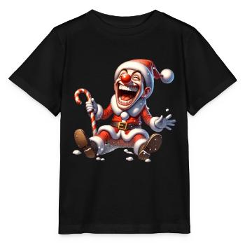 Drôle Père Noël Clown Première chute de neige - T-shirt bio MINI CREATOR Stanley/Stella Enfant - noir - Devant - Mikhail (115cm)