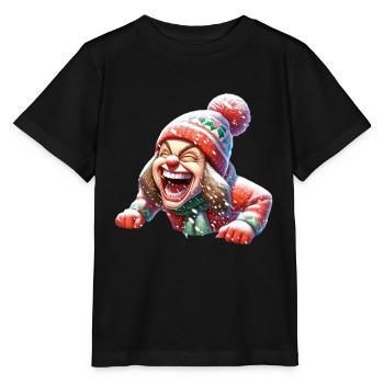 neige boule de neige bataille Noël bande dessinée drôle - T-shirt bio MINI CREATOR Stanley/Stella Enfant - noir - Devant - Mikhail (115cm)