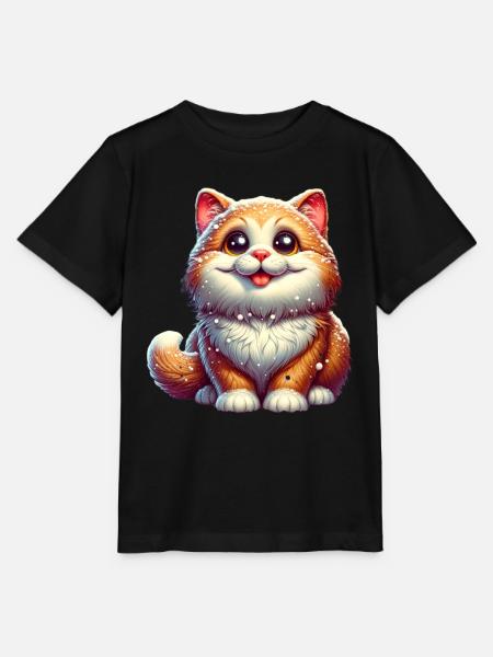 Süße Katze Winter Schnee - Stanley/Stella Kinder T-Shirt MINI CREATOR - Schwarz