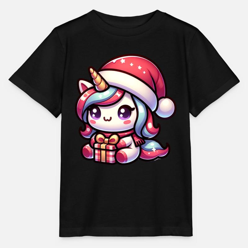 Weihnachten Einhorn - Stanley/Stella Kinder T-Shirt MINI CREATOR  - Schwarz