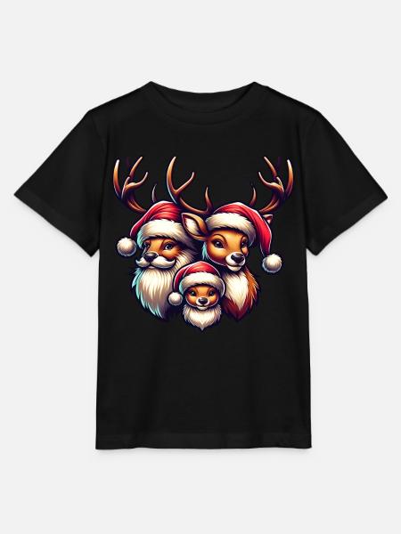 Weihnachts Rentier Familie Weihnachtsmütze - Stanley/Stella Kinder T-Shirt MINI CREATOR - Schwarz