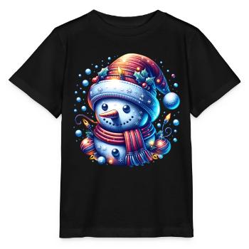 bonhomme de neige fée lumières neige noël - T-shirt bio MINI CREATOR Stanley/Stella Enfant - noir - Devant - Mikhail (115cm)