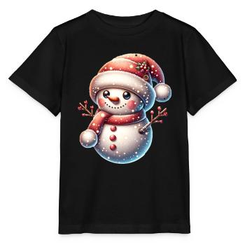 Merveilleux bonhomme de neige boules de neige lumière Noël - T-shirt bio MINI CREATOR Stanley/Stella Enfant - noir - Devant - Mikhail (115cm)