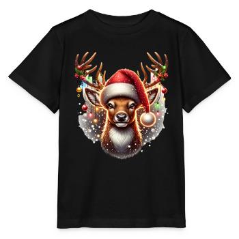 Rentier Nikolaus - Stanley/Stella Kinder T-Shirt MINI CREATOR  - Schwarz - Vorne - Mikhail (115cm)