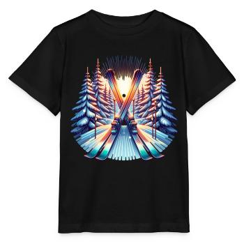 Ski Skifahren Skipiste - Stanley/Stella Kinder T-Shirt MINI CREATOR  - Schwarz - Vorne - Mikhail (115cm)