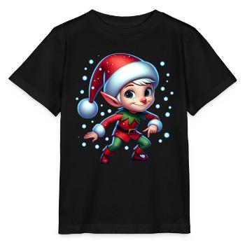 Noël Onze Boules de Neige - T-shirt bio MINI CREATOR Stanley/Stella Enfant - noir - Devant - Mikhail (115cm)