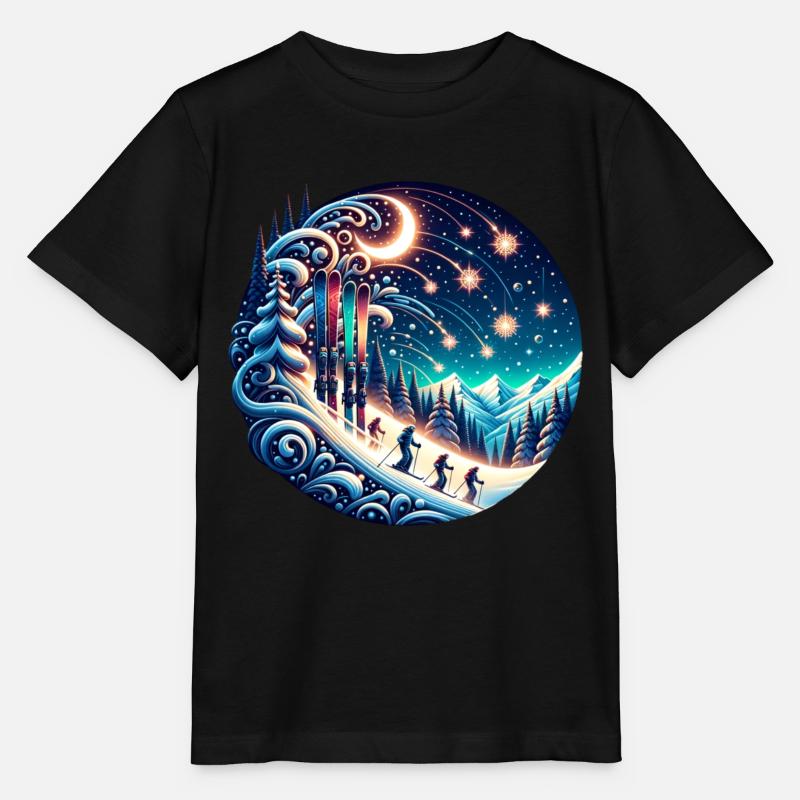 Vacances d’hiver au ski - T-shirt bio MINI CREATOR Stanley/Stella Enfant - noir
