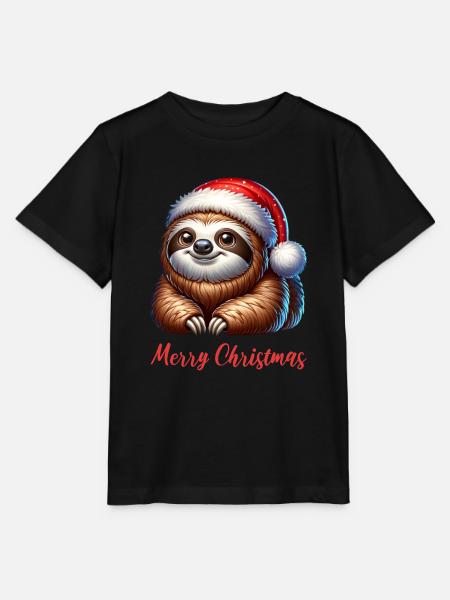 Merry Christmas Faultier Weihnachten Xmas - Stanley/Stella T-shirt MINI CREATOR til børn - sort