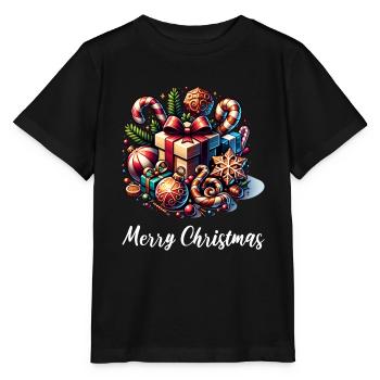 Merry Christmas Weihnachtlich Weihnachtsfeier - Stanley/Stella Kinder T-Shirt MINI CREATOR  - Schwarz - Vorne - Mikhail (115cm)