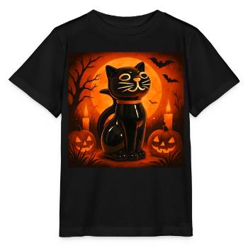 Grusel Katze Halloween Geschenk - Stanley/Stella Kinder T-Shirt MINI CREATOR  - Schwarz - Vorne - Mikhail (115cm)