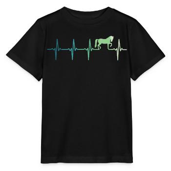 cheval battement de coeur équitation dressage - T-shirt bio MINI CREATOR Stanley/Stella Enfant - noir - Devant - Mikhail (115cm)