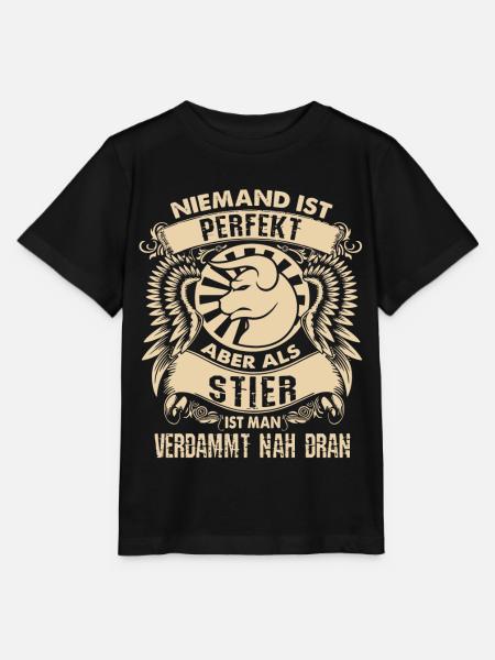 Sternzeichen Stier - ist perfekt - Stanley/Stella Kinder T-Shirt MINI CREATOR - Schwarz