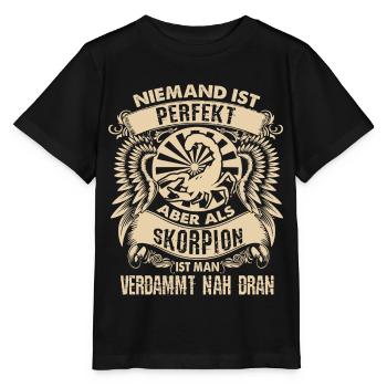 Signe du zodiaque Scorpion - est parfait - DE - T-shirt bio MINI CREATOR Stanley/Stella Enfant - noir - Devant - Mikhail (115cm)