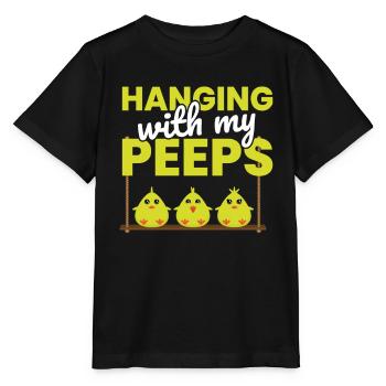Pendaison de Pâques drôle avec mes poussins mignons Peeps - T-shirt bio MINI CREATOR Stanley/Stella Enfant - noir - Devant - Mikhail (115cm)