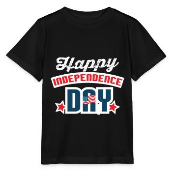 Independence Day 4 juillet - T-shirt bio MINI CREATOR Stanley/Stella Enfant - noir - Devant - Mikhail (115cm)