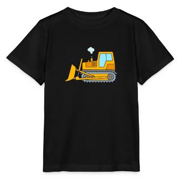 Bulldozer pour enfants - chantier de construction de bulldozers - T-shirt bio MINI CREATOR Stanley/Stella Enfant - noir - Devant - Mikhail (115cm)