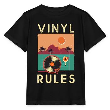 Vinyl Dj Musik Sound Disco Sommer Geschenk Hip Hop - Stanley/Stella Kinder T-Shirt MINI CREATOR  - Schwarz - Vorne - Mikhail (115cm)