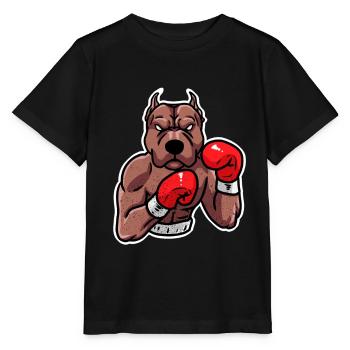 Dog Boxing Sports Fight Match Boxing Punch Fight - Stanley/Stella MINI CREATOR Kids’ T-Shirt - black - Front - Mikhail (115cm)