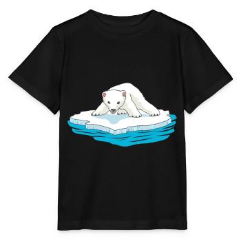 Eisbär Eisscholle Arktis Nordpol Kälte Gletscher - Stanley/Stella Kinder T-Shirt MINI CREATOR  - Schwarz - Vorne - Mikhail (115cm)