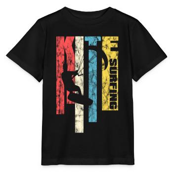 Kite surfing retro washed look surfer watersports - Stanley/Stella MINI CREATOR Kids’ T-Shirt - black - Front - Mikhail (115cm)