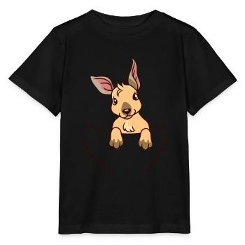 Baby Känguru Wildtiere Zoo Kinder Kleinkind Kind - Stanley/Stella Kinder T-Shirt MINI CREATOR  - Schwarz - Vorne - Mikhail (115cm)