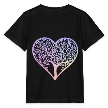 Baum Herzform Frühlingsgefühle - Stanley/Stella Kinder T-Shirt MINI CREATOR  - Schwarz - Vorne - Mikhail (115cm)
