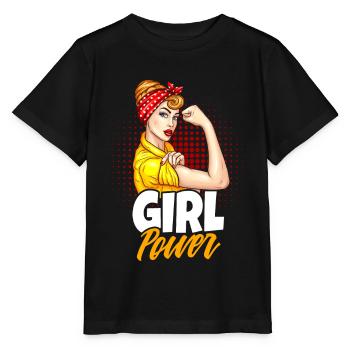 Girl Power Super Femme Femmes Power - T-shirt bio MINI CREATOR Stanley/Stella Enfant - noir - Devant - Mikhail (115cm)