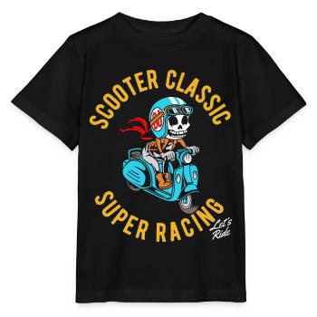 Motorroller classic Skelett - Stanley/Stella Kinder T-Shirt MINI CREATOR  - Schwarz - Vorne - Mikhail (115cm)