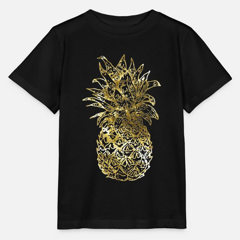 Ananas - Stanley/Stella Kinder T-Shirt MINI CREATOR  - Schwarz