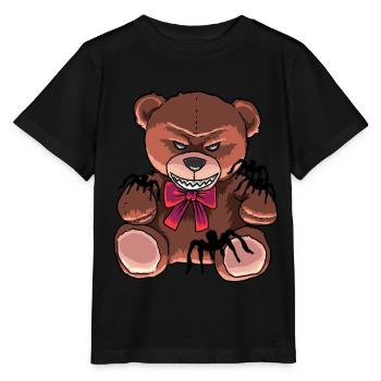 Horror Teddy Spinnen böse Bär satanisch - Stanley/Stella Kinder T-Shirt MINI CREATOR  - Schwarz - Vorne - Mikhail (115cm)