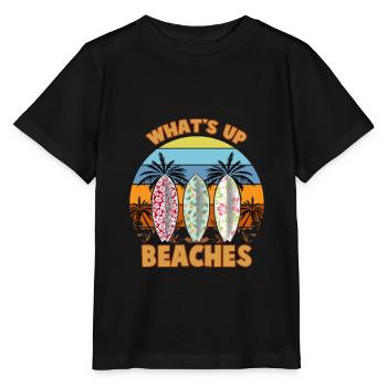 Surfing Whats Up Beaches Beach Party - Stanley/Stella MINI CREATOR Kids’ T-Shirt - black - Front - Mikhail (115cm)