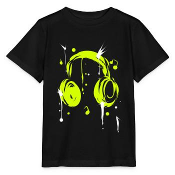 Earphones - Stanley/Stella MINI CREATOR Kids’ T-Shirt - black - Front - Mikhail (115cm)