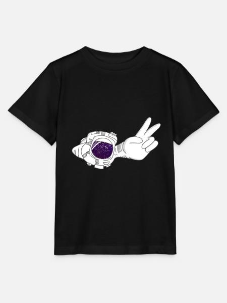 Peace Astronaut - Stanley/Stella Kinder T-Shirt MINI CREATOR - Schwarz