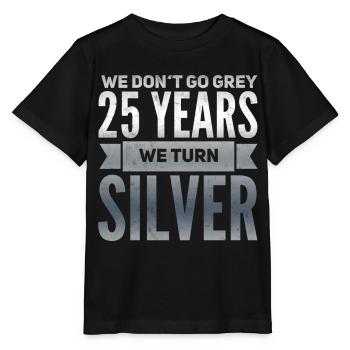 Mariage en argent Mariage en argent Cadeau de 25 ans - T-shirt bio MINI CREATOR Stanley/Stella Enfant - noir - Devant - Mikhail (115cm)