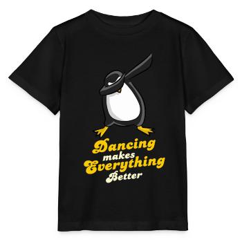 Dubbing penguin dubstep dancing gift - Stanley/Stella MINI CREATOR Kids’ T-Shirt - black - Front - Mikhail (115cm)