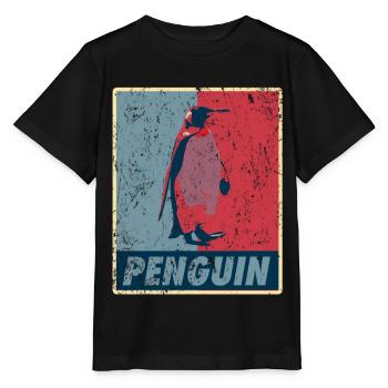 Penguin retro - Stanley/Stella MINI CREATOR Kids’ T-Shirt - black - Front - Mikhail (115cm)
