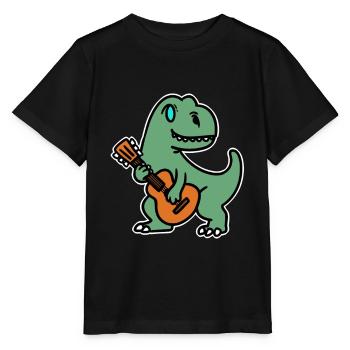 Guitar Gittarist Dino Music Music School - Stanley/Stella MINI CREATOR Kids’ T-Shirt - black - Front - Mikhail (115cm)