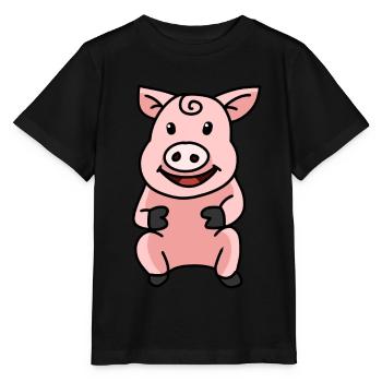 Cochon Truie Cochons Animaux Animal de ferme - T-shirt bio MINI CREATOR Stanley/Stella Enfant - noir - Devant - Mikhail (115cm)