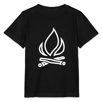 Feuer Lagerfeuer Symbol Icon Flamme brennen - Stanley/Stella Kinder T-Shirt MINI CREATOR  - Schwarz - Vorne - Mikhail (115cm)