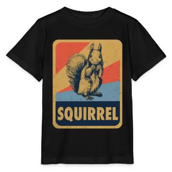 Eichhörnchen Nagetier Zootier Retro Geschenk - Stanley/Stella Kinder T-Shirt MINI CREATOR  - Schwarz - Vorne - Mikhail (115cm)