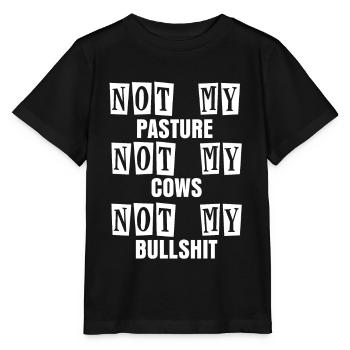 Cow farm farmer stall milk gift - Stanley/Stella MINI CREATOR Kids’ T-Shirt - black - Front - Mikhail (115cm)