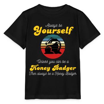 Honigdachs Raubtier - Stanley/Stella Kinder T-Shirt MINI CREATOR  - Schwarz - Vorne - Mikhail (115cm)