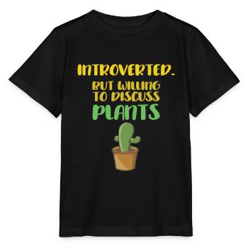 Introverted talking about plants - Stanley/Stella MINI CREATOR Kids’ T-Shirt - black - Front - Mikhail (115cm)