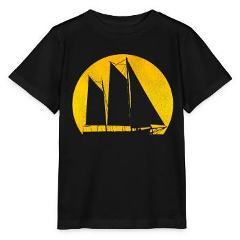 Retro Segelboot Windschiff Segler Schifffahrt - Stanley/Stella Kinder T-Shirt MINI CREATOR  - Schwarz - Vorne - Mikhail (115cm)